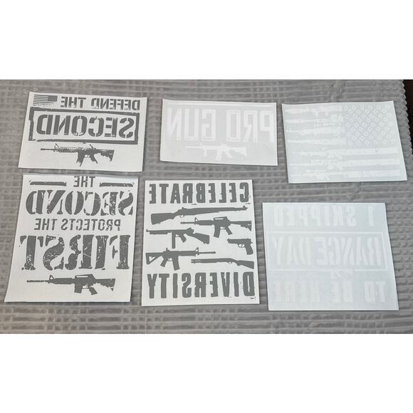 Bundle 6 Heat Transfers Second Amendment NRA Weapons Ammo Craft Gift Freedom USA - Picture 1 of 15